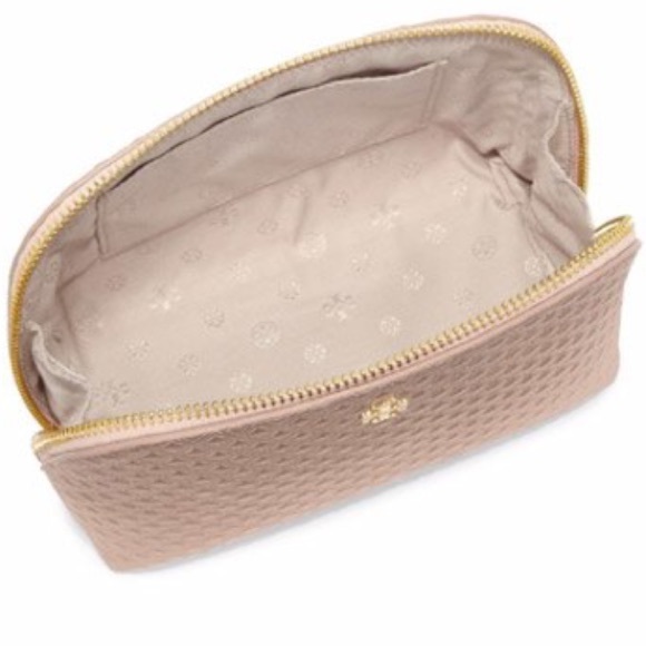 tory burch // rose gold metallic cosmetic pouch - Picture 5 of 6